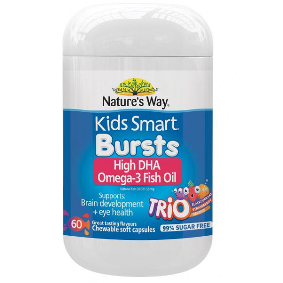 Natures Way Kids Smart Omega 3 Fish Oil High DHA Burstlets 60 Capsules