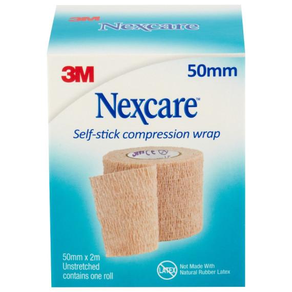 Nexcare Self Stick Compression Wrap 50mm x 2m Tan 1 Pack