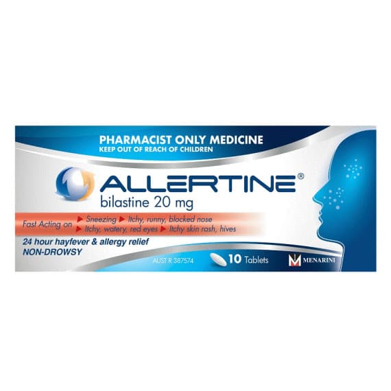 Allertine Bilastine 20mg 10 Tablets S3