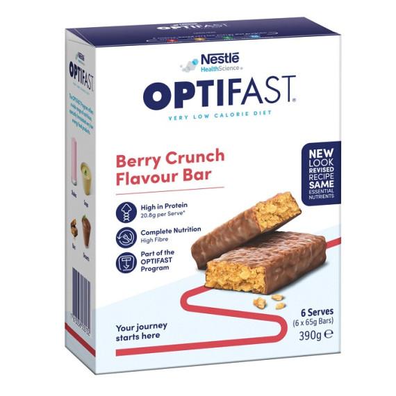 Buy Optifast VLCD Bar Berry Crunch 6 Pack 390g Online Pharmacy Direct AU