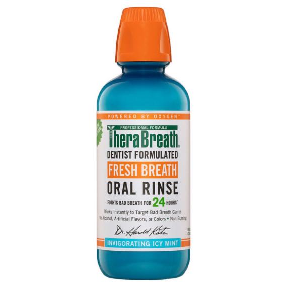 TheraBreath Fresh Breath Oral Rinse Invigorating Icy Mint 473ml