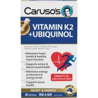 Carusos Vitamin K2 plus Ubiquinol 30 Capsules