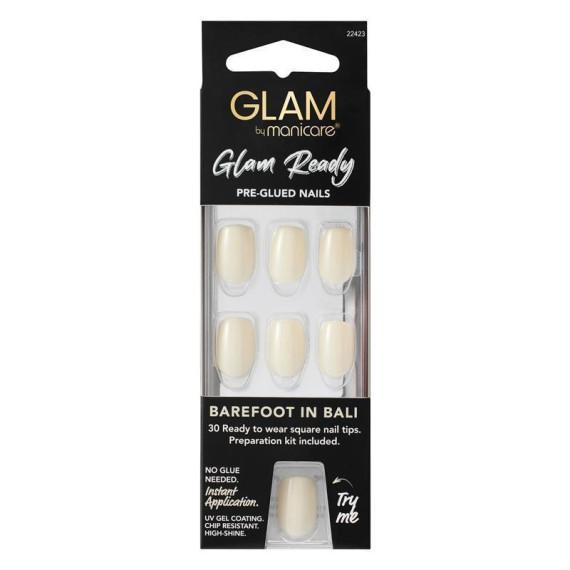 Manicare Glam Pre-Glued Nails To Barefoot In Bali 30pcs for chic nails – Pharmacy Direct
