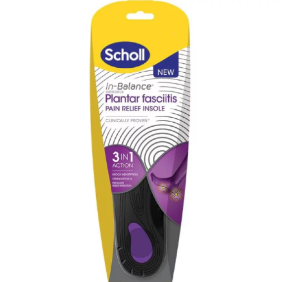 Scholl In Balance Plantar Fasciitis Orthotic Insoles Medium for pain relief – Pharmacy Direct
