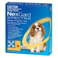 NexGard Spectra Chewables For Small Dogs Yellow 3.6 to 7.5kg 3pcs