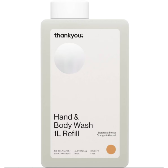 Thank You Hand and Body Wash Botanical Sweet Orange and Almond Refill 1L