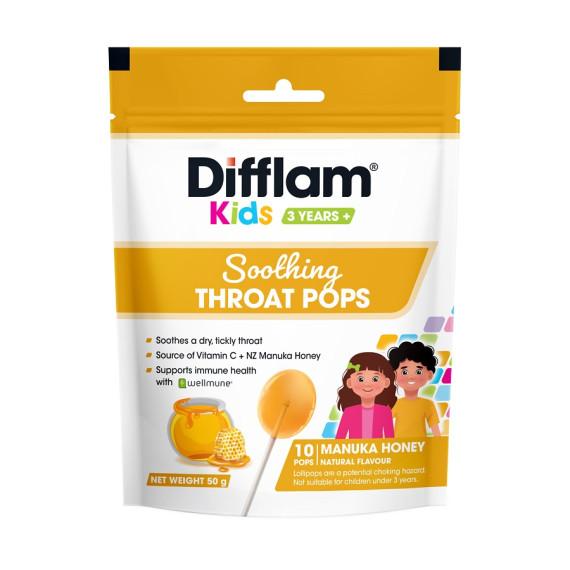 Buy Difflam Kids Soothing Throat Pops Manuka Honey 10 Lollipops Expiry Date 03/26 Online Pharmacy Direct AU