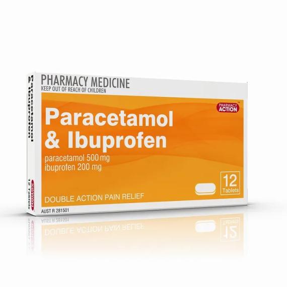 Pharmacy Action Paracetamol and Ibuprofen Pain Relief Tab X 12