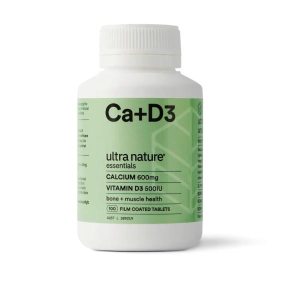 Ultra Nature Essentials Calcium plus Vitamin D3 100 Film Coated Tablets