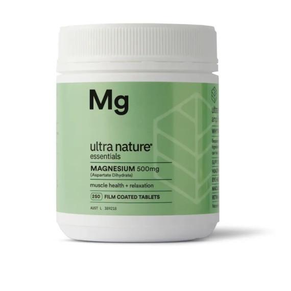 Ultra Nature Essentials Magnesium 500mg 250 Film Coated Tablets
