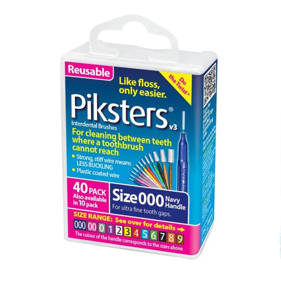 Piksters Interdental Brushes Navy Size 000 40 Pack