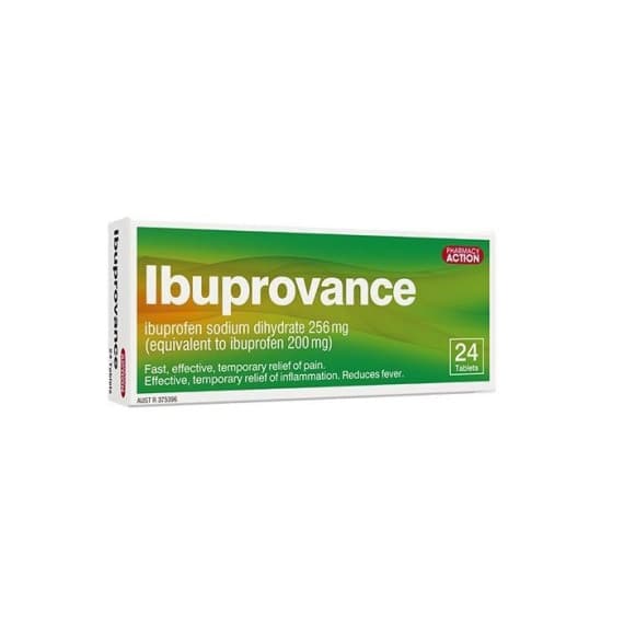 Buy Pharmacy Action Ibuprovance 256g 24 Tablets Online Pharmacy Direct AU