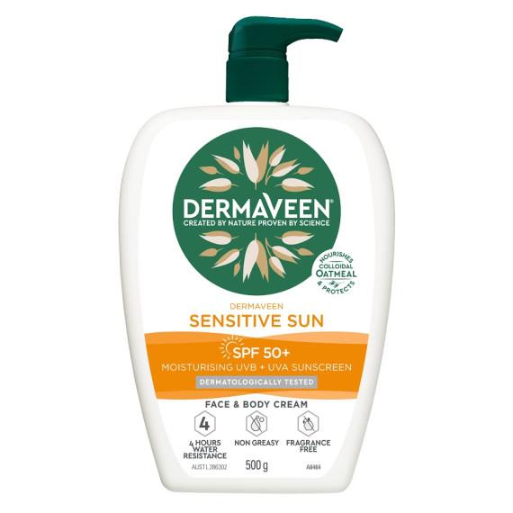 Dermaveen Sensitive Sun SPF 50+ Cream 500g – Protect Sensitive Skin | Pharmacy Direct