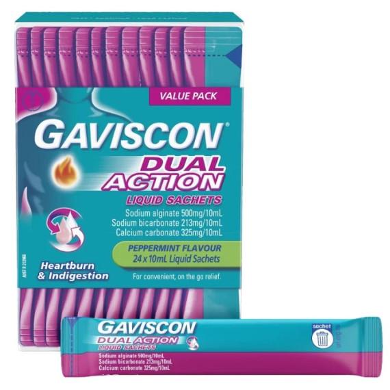Gaviscon Dual Action Liquid Peppermint Sachet 10ml x 24