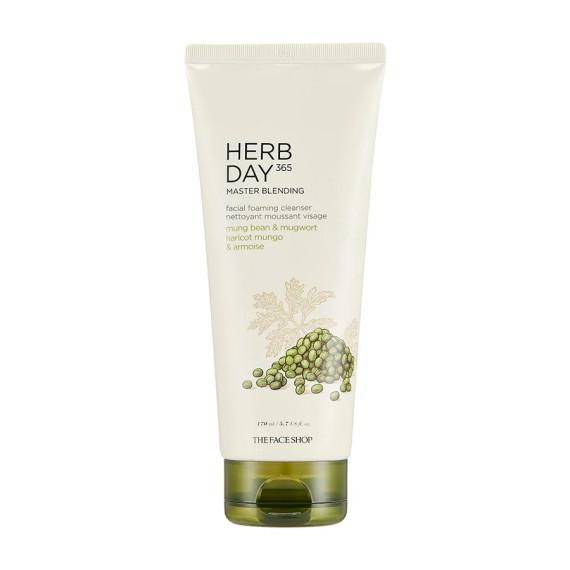 Buy The Face Shop Herb Day 365 Master Blending Mungbean and Mugwort Facial Foaming Cleanser Online Pharmacy Direct AU