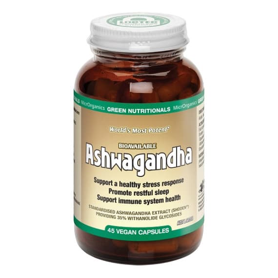 Green Nutritionals Ashwagandha 45 Capsules for stress relief and energy support – Pharmacy Direct