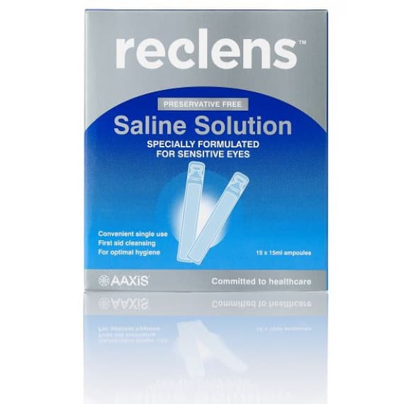 Reclens Saline Solution Preservative Free Ampoules 15 x 15ml