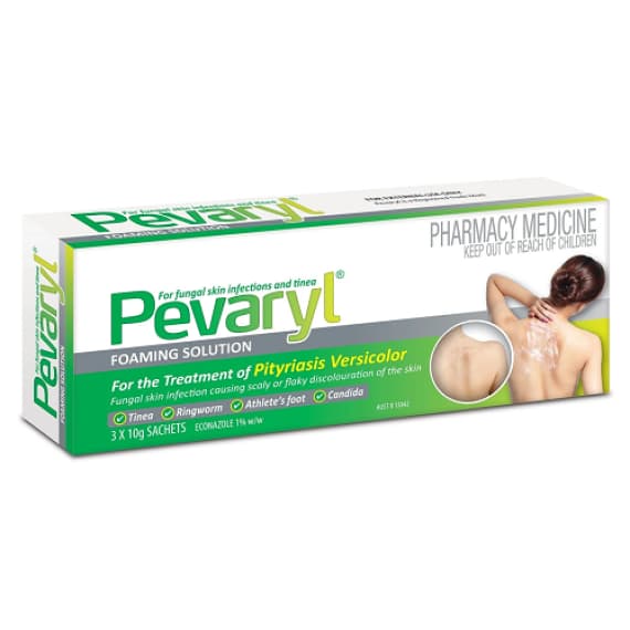 Pevaryl Foam Solution 3 x 10g antifungal skin treatment – Pharmacy Direct