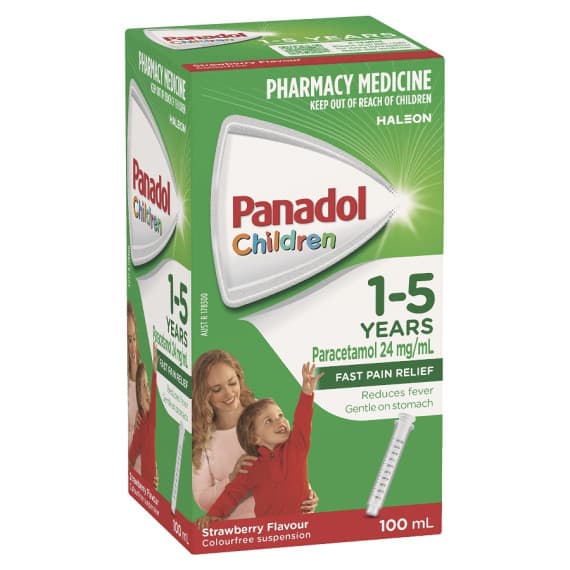 Panadol Children 1 to 5 years Colourfree Suspension Strawberry Flavour 100ml