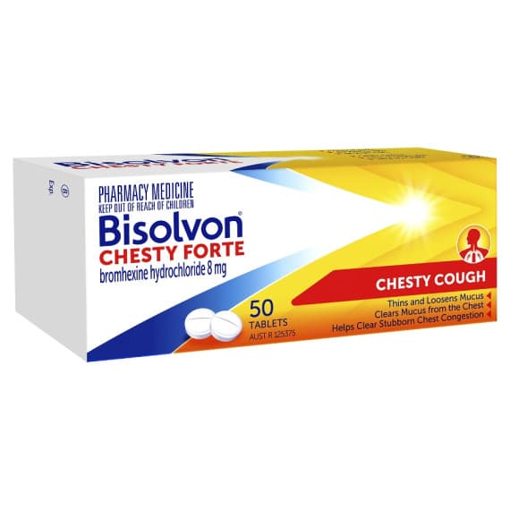 Buy Bisolvon Chesty Forte 50 Tablets Online Pharmacy Direct AU