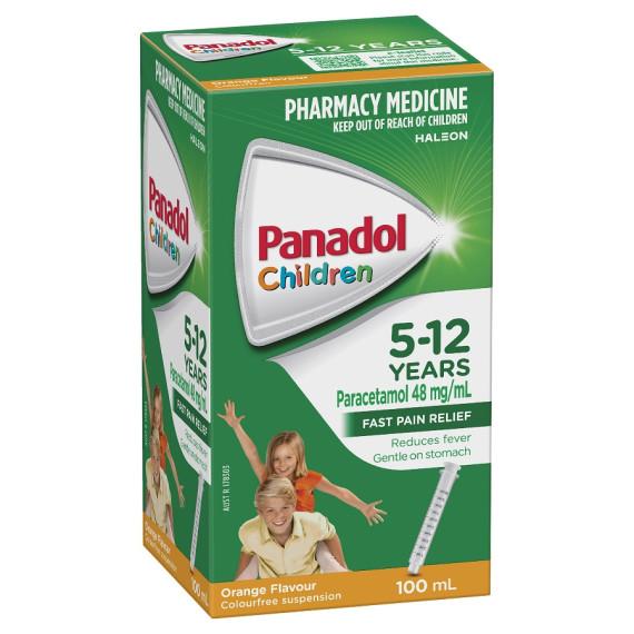 Panadol Children 5–12 Suspension Orange 100ml for fast fever and pain relief – Pharmacy Direct