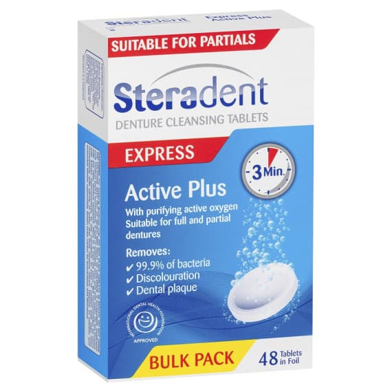 Steradent Active Plus Denture Cleansing Tablets 48 Pack