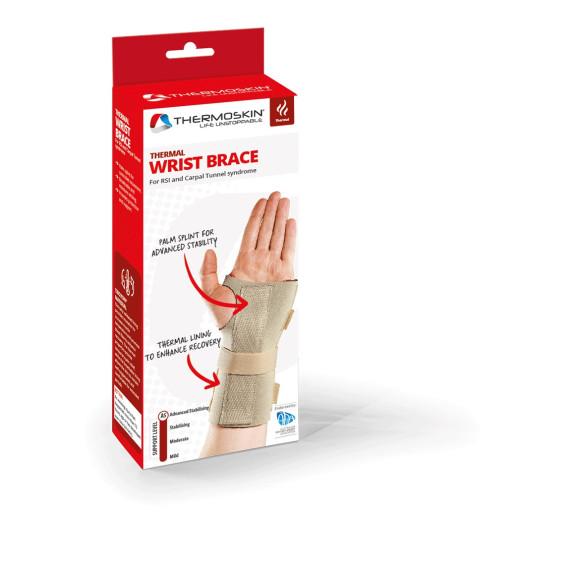 Thermoskin Wrist Hand Brace Left Med Bone 84280