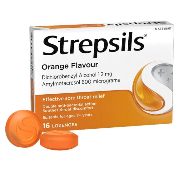 Buy Strepsils Sore Throat Relief Orange 16 Pack Online Pharmacy Direct AU