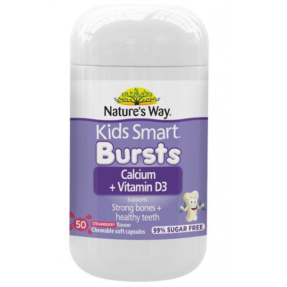 Buy Natures Way Kids Smart Burstlets Calcium and Vitamin D3 50 Capsules Online Pharmacy Direct AU