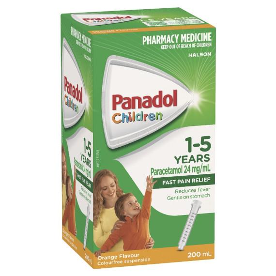 Buy Panadol Children 1 to 5 years Colourfree Suspension Orange Flavour 200ml Online Pharmacy Direct AU
