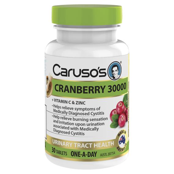 Caruso's Cranberry 30000 30 Tablets - Urinary Health Supplement | Pharmacy Direct