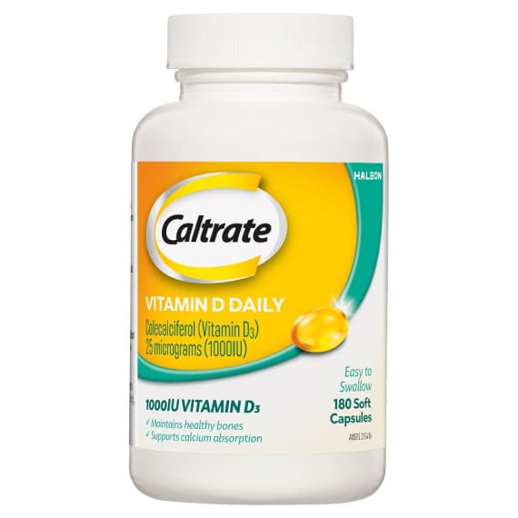 Caltrate Vitamin D Daily 1000IU 180 Liquid Capsules