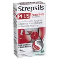 Strepsils Plus Anaesthetic Throat Spray Menthol Flavour 20ml