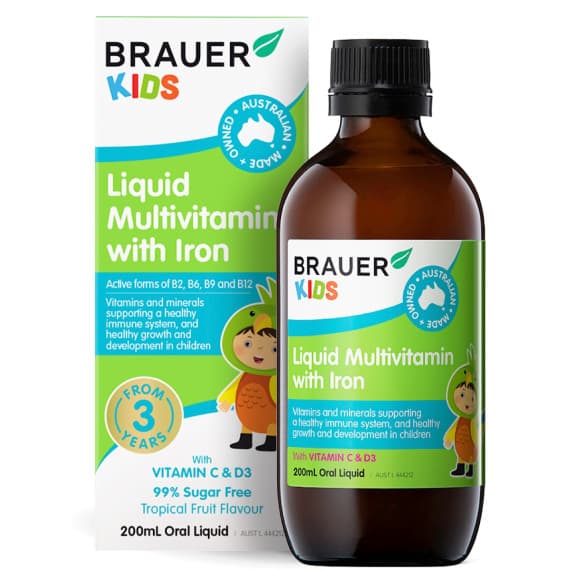 Brauer Kids Liquid Multivitamin with Iron 200ml