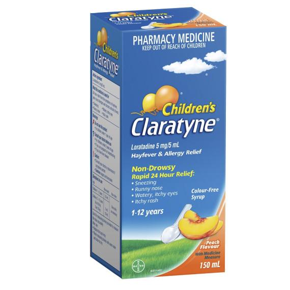 Claratyne Children's Syrup 1-12 Years Peach for allergy relief at Pharmacy Direct