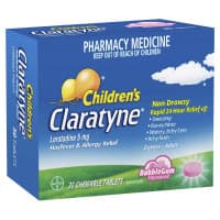 Claratyne Childrens Bubblegum Chewables 30 Tablets