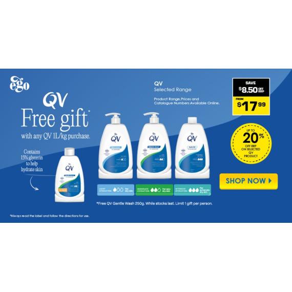 Get a Free Gift automatically added to cart when you purchase any Ego QV 1 Litre