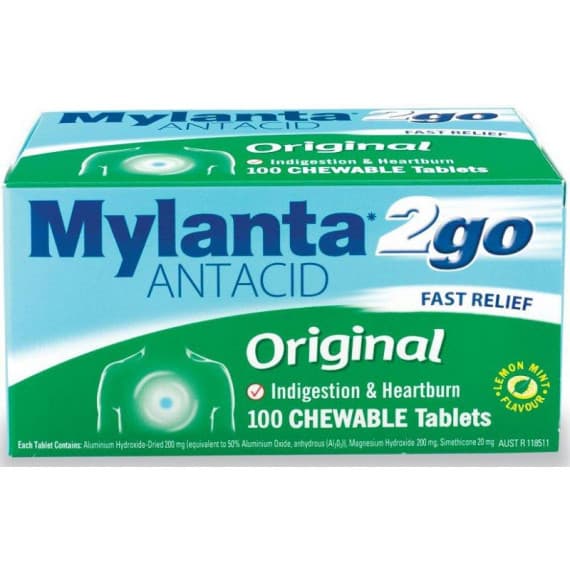 Mylanta 2Go Original Chewable Tablets 100 Pack - Buy Online at Pharmacy Direct