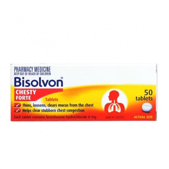 Buy Bisolvon Chesty Forte 8mg 50 Tablets Online Pharmacy Direct AU