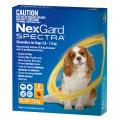 Nexgard Spectra Chewables For Small Dogs 3.6 to 7.5kg Yellow 6 Pack
