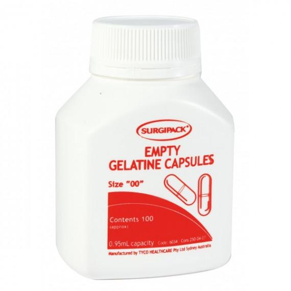 Surgipack Empty Gel Caps Size 00 for supplement filling - Pharmacy Direct