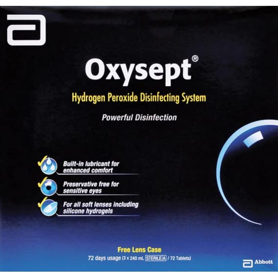 Oxysept 240ml with 72 tabs effective lens cleaning solution – Pharmacy Direct