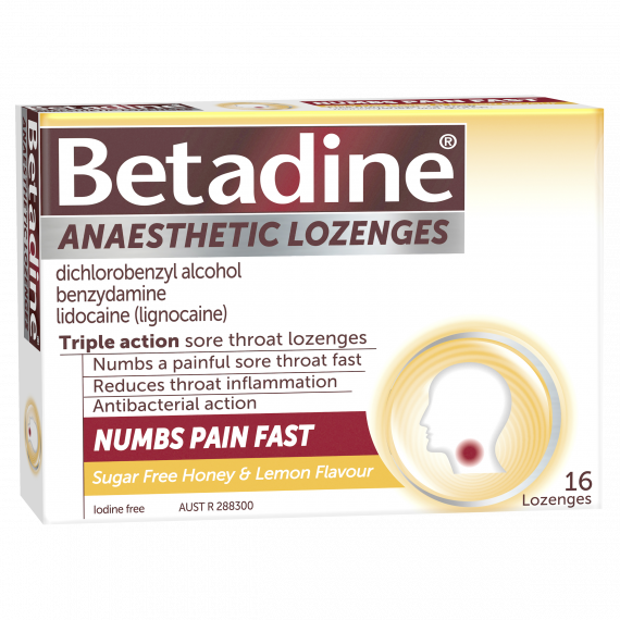 Buy Betadine Anaesthetic Honey and Lemon 16 Lozenges Online Pharmacy Direct AU