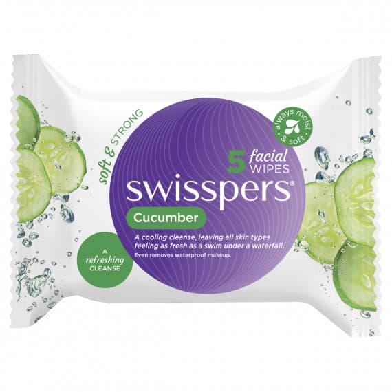 Swisspers Cucumber Facial Wipes 5 pack
