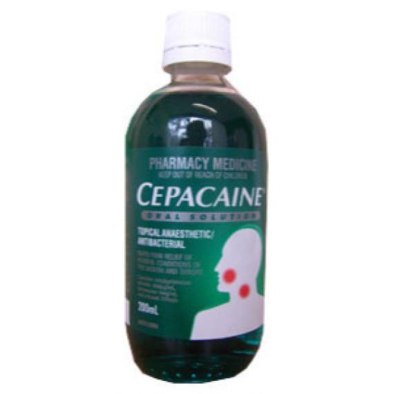Cepacaine Oral Solution 200mL sore throat relief available at Pharmacy Direct