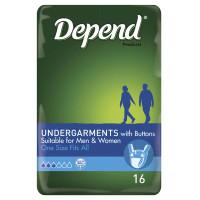 Depend Undergarments With Buttons 16 Pack