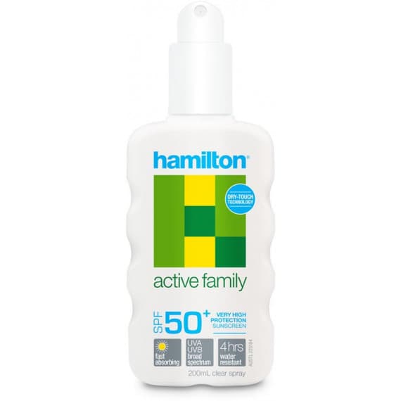Hamilton Active Family Sunscreen SPF50 Plus Spray 200ml