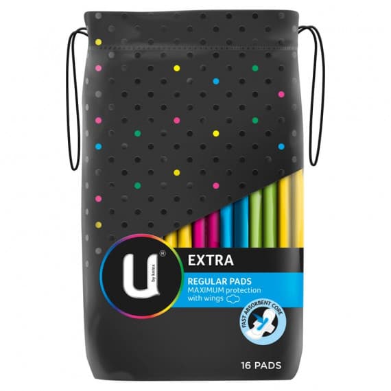 U By Kotex Regular Wing Extra Pads 16 Pack
