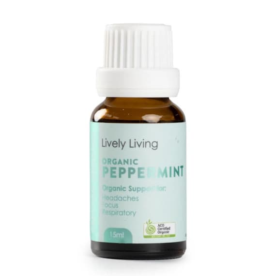 Lively Living Essential Oil Organic Peppermint 15ml