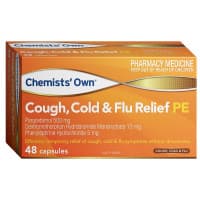 Chemists Own Cough Cold and Flu Relief PE 48 Capsules